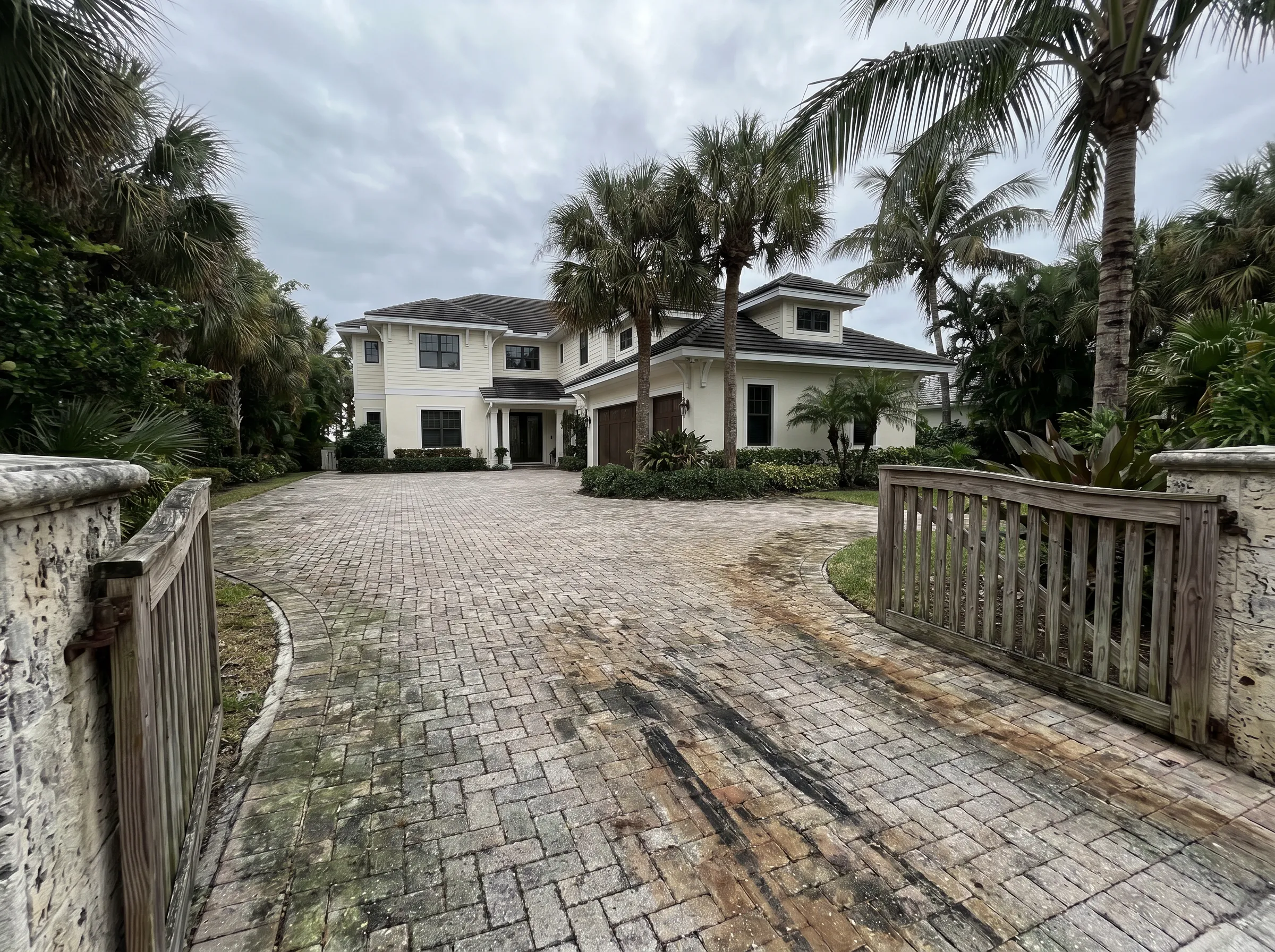 Before — paver driveway pressure washing in Sarasota
